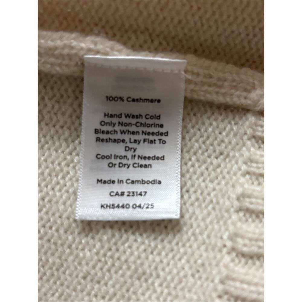 Haven Well Within Cashmere Sweater Size L cream neutral color stripe thick knit - Picture 10 of 10